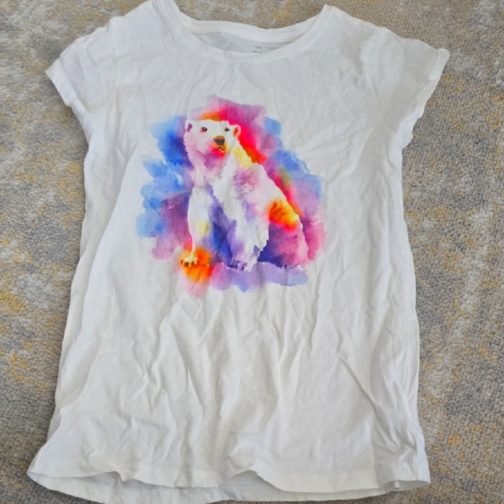 Girls White Polar Bear Graphic T-Shirt Gap Size XXL